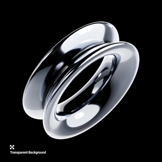 3D-Illustration mit silbernen, glänzenden metallischen Ikonen