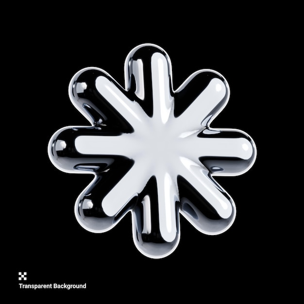 3D-Illustration mit silbernen, glänzenden metallischen Ikonen