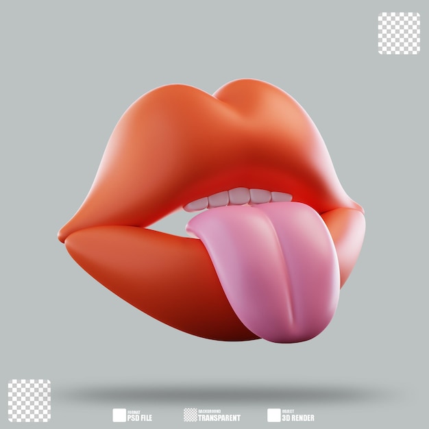 3D-Illustration Mund und Zunge 2