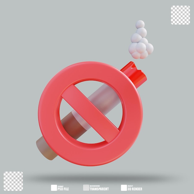3D Illustration No Smoking 2