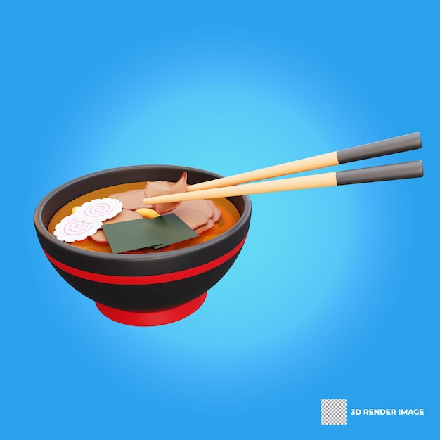 3d Illustration De La Nourriture Asiatique Ramen Nourriture Japonaise