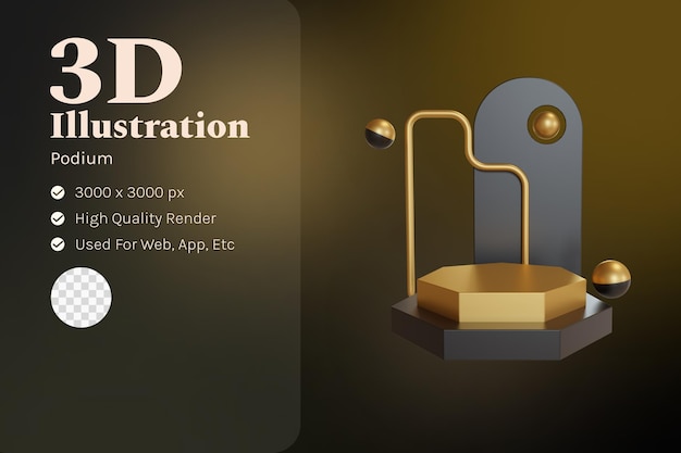 3d Illustration Object podium