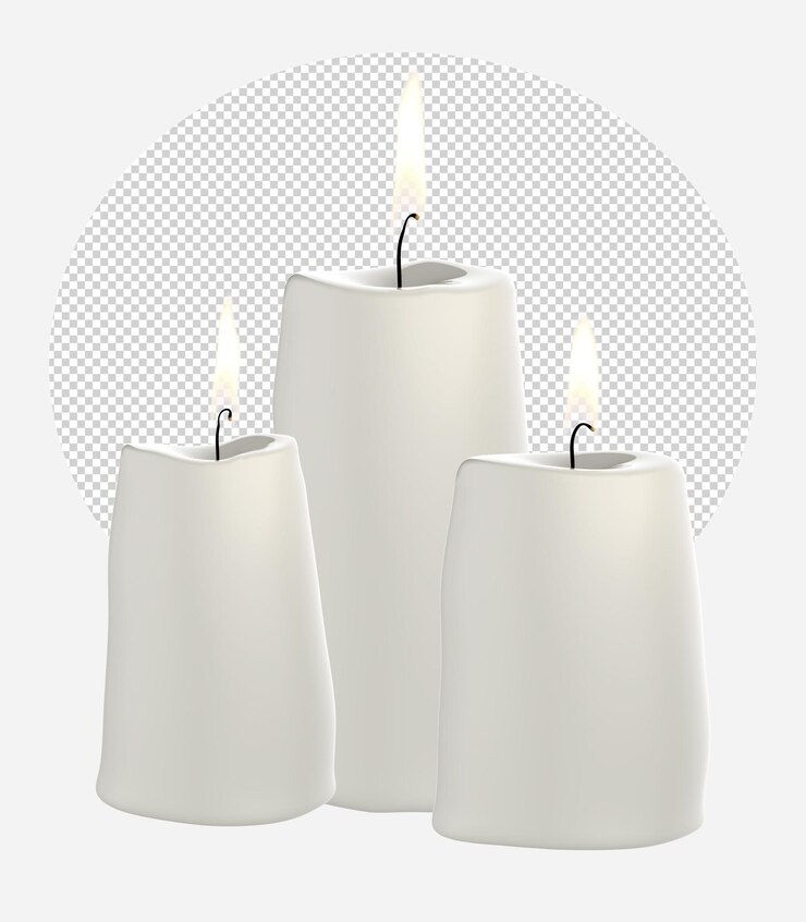 PSD 3d illustration od a colored candle