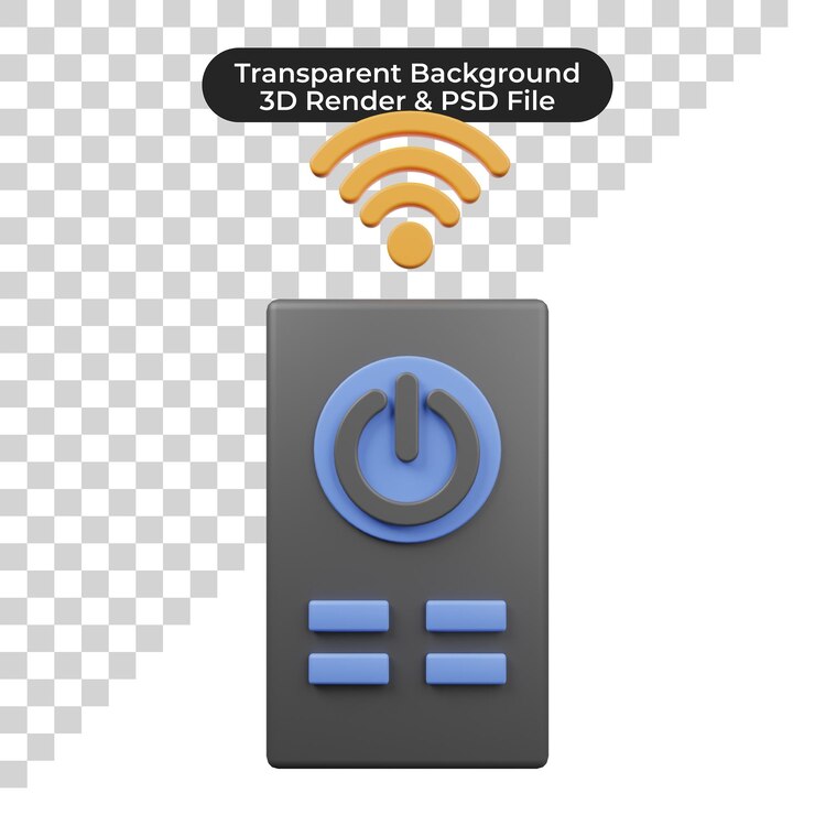 PSD 3d illustration of 3d icon smart home remote