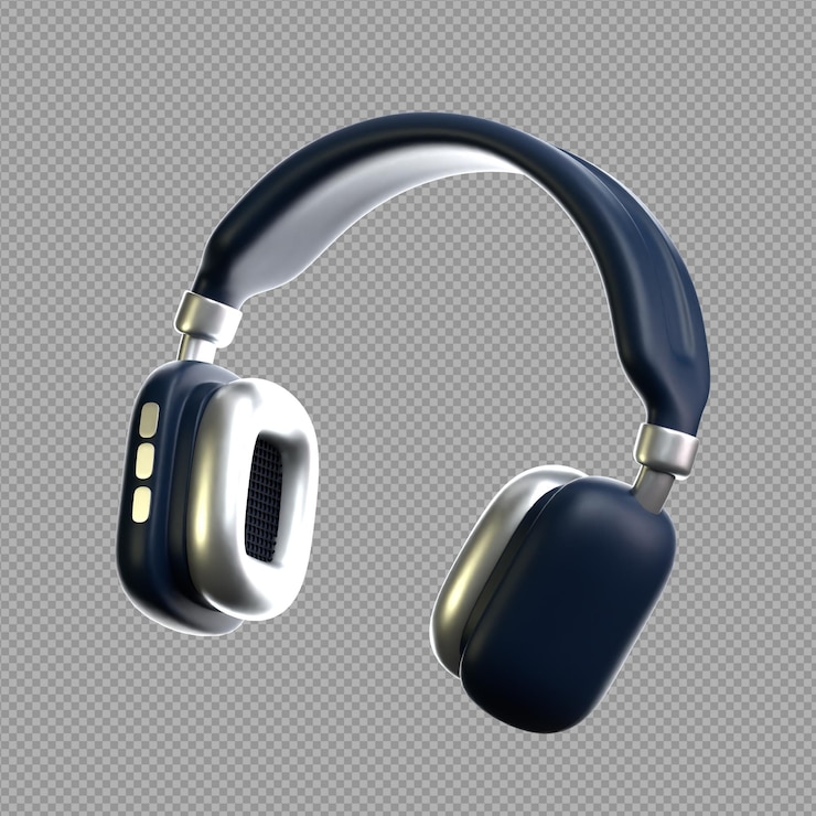 3D illustration of a headset or earphone