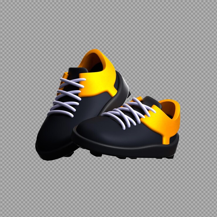 3D illustration of a shoe pair in clear background