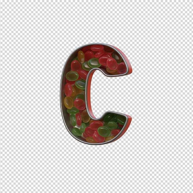 PSD 3d illustration of alphabets with transparent background