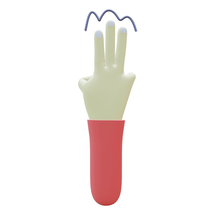 PSD 3d illustration of bump right fingers gesture with transparent background