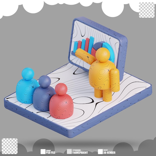 3d illustration of business presentation 2