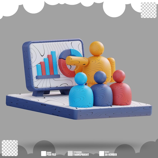 3d illustration of business presentation 2