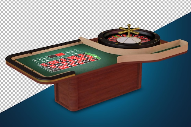 3D illustration of casino table with roulette