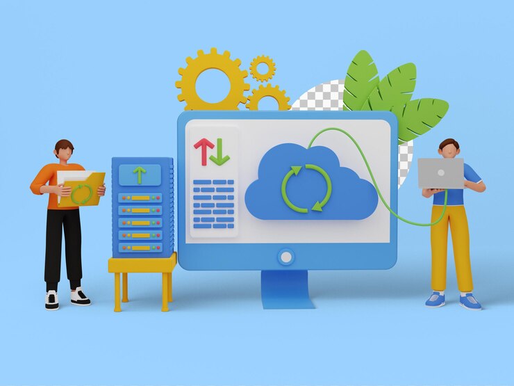 PSD 3d illustration of cloud storage for you website