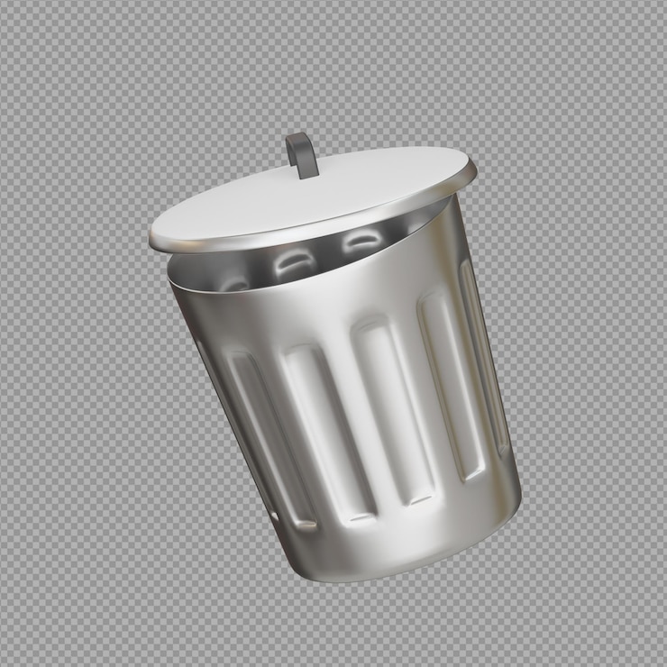 PSD 3d illustration of dustbin