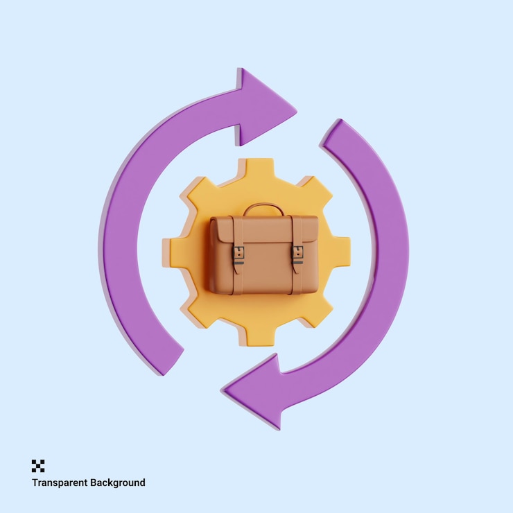 PSD 3d illustration of efficient business process management