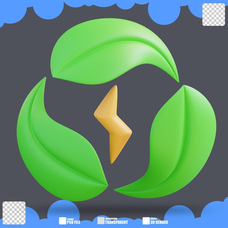 PSD 3d illustration of energy recyleing plant 4