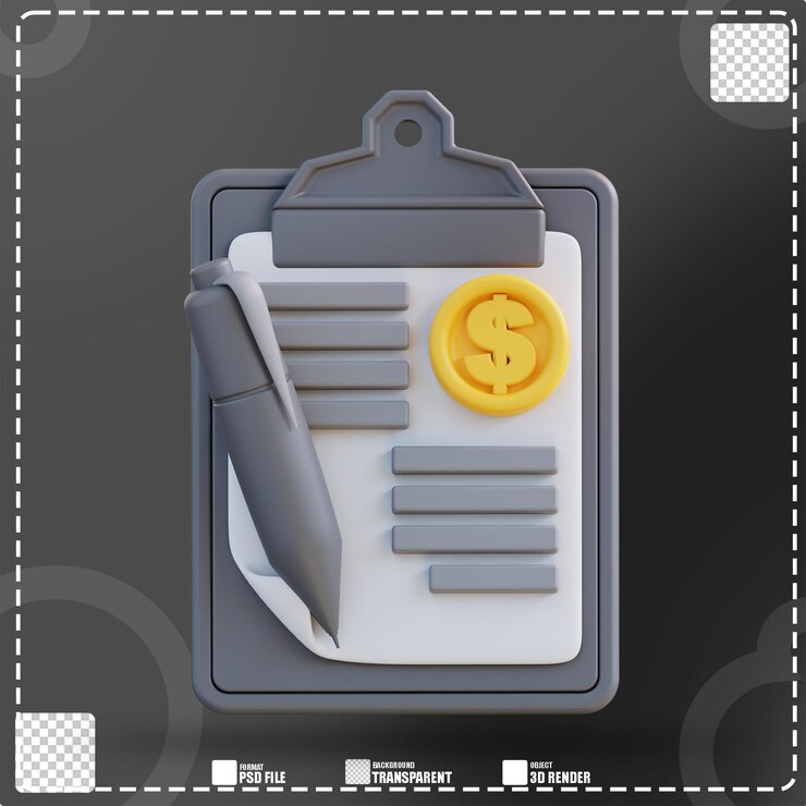 PSD 3d illustration of financial portfolio 2