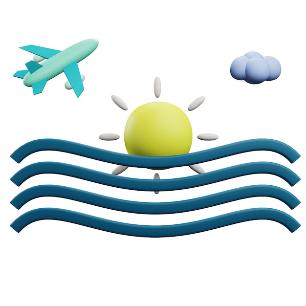 3D illustration of holiday destination