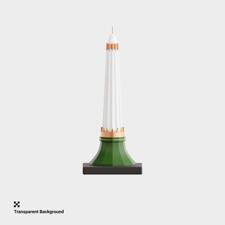 PSD 3d illustration of monument structure for indonesian heroes day