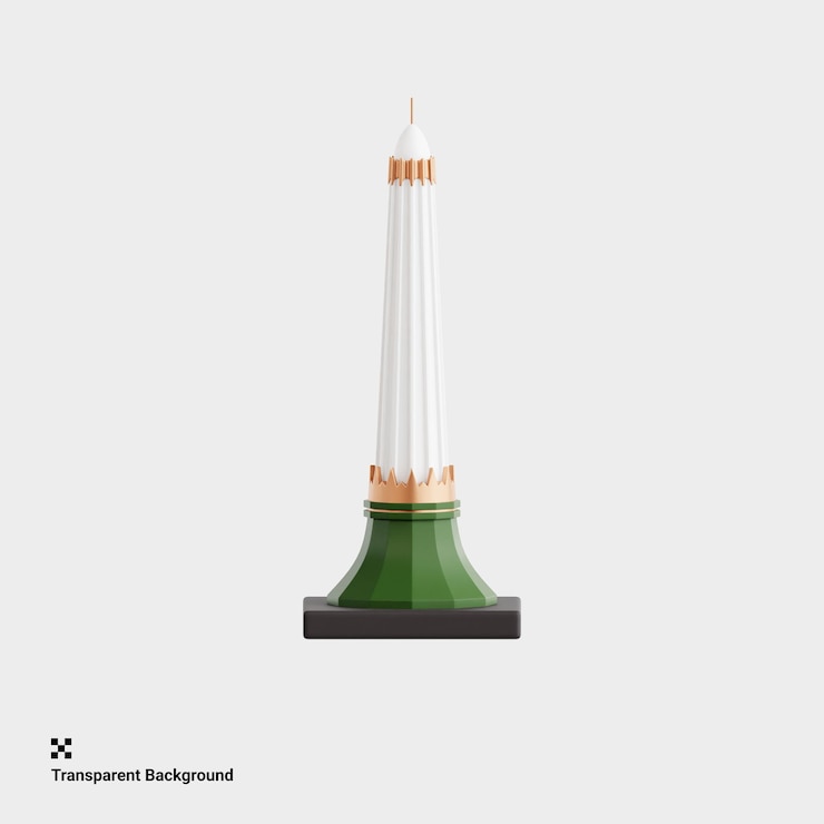 PSD 3d illustration of monument structure for indonesian heroes day