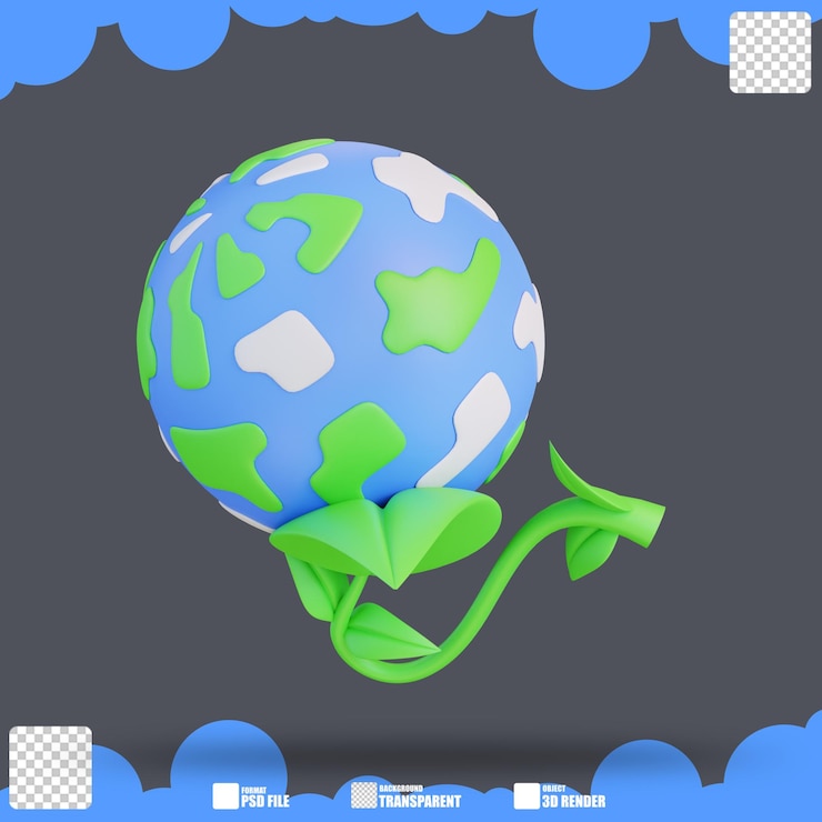 PSD 3d illustration of plant world 2