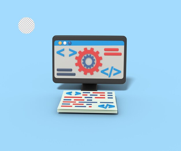 3d illustration of setting app in progress