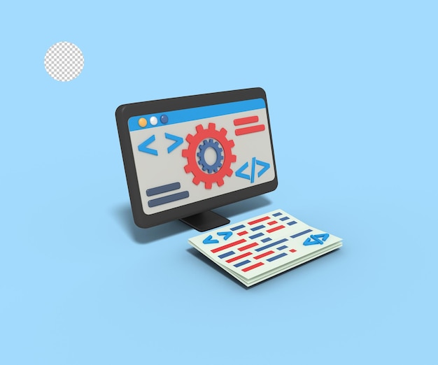 3d illustration of setting app in progress