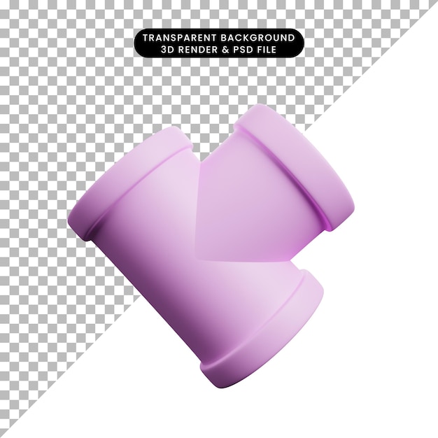 3d illustration of simple object pipe connection