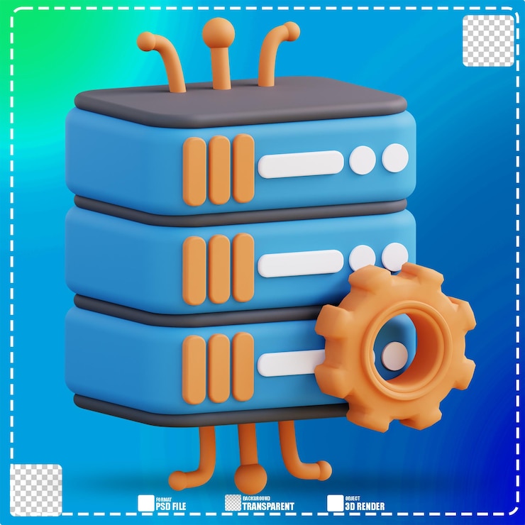 PSD 3d illustration of storage settings management 2