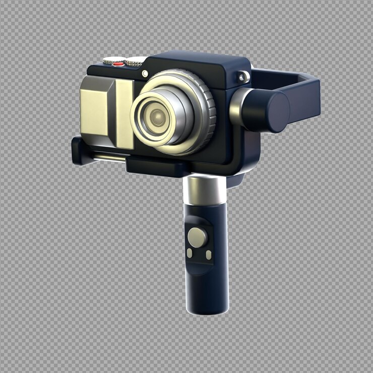 PSD 3d illustration of video camera used for shooting and clicking purpose