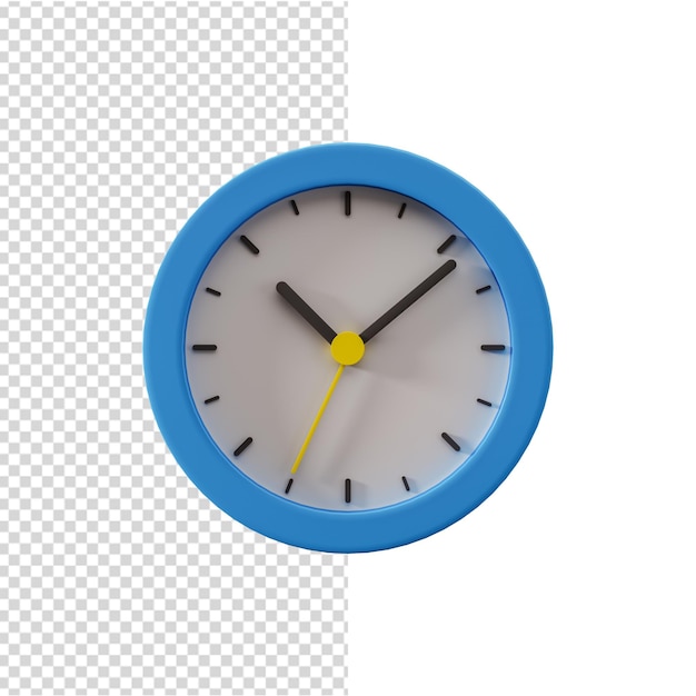 3d illustration of wall clock front view isolated