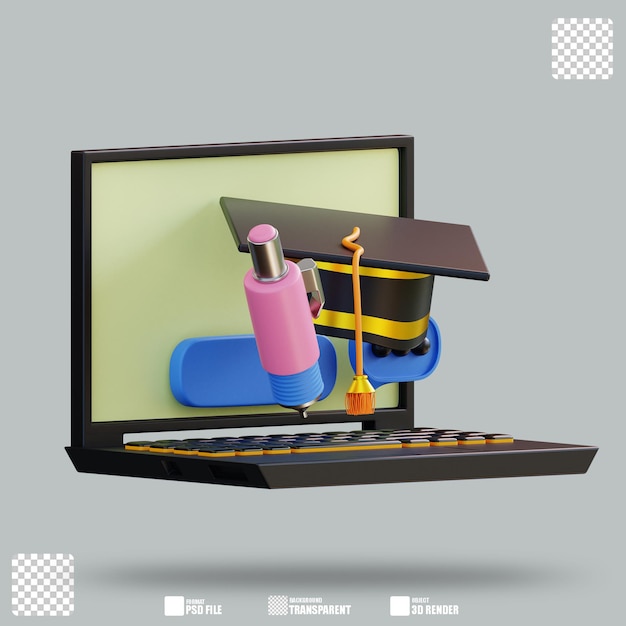 PSD 3d-illustration online-kurs 3