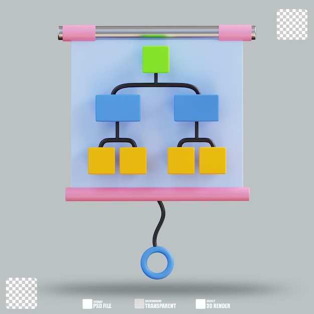 3D-Illustration Organigramm 2