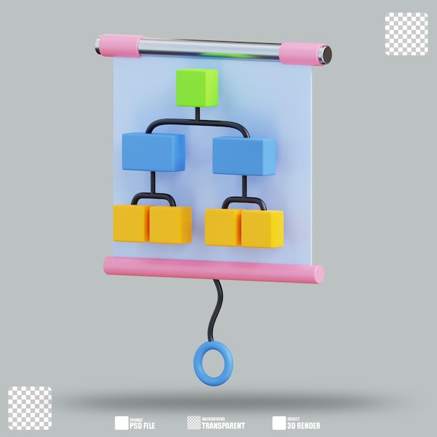 3D-Illustration Organigramm 2