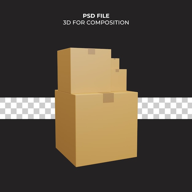 3d-illustration paket-box-symbol premium psd