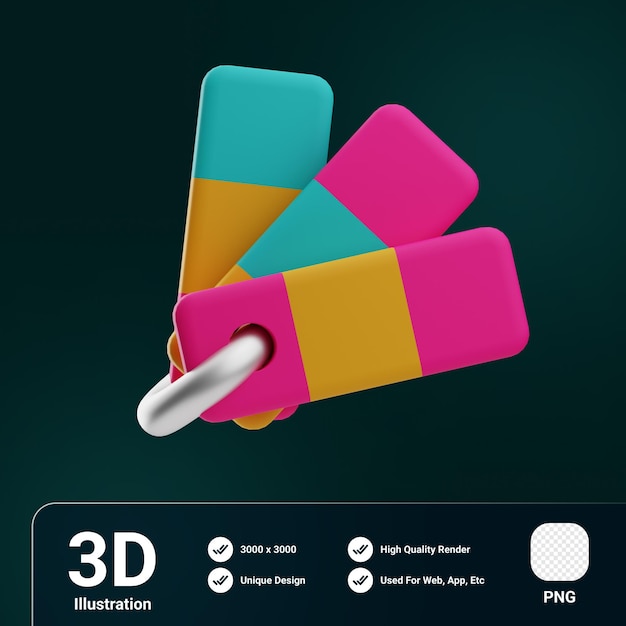 PSD 3d-illustration paletten webentwicklung