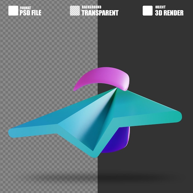 3d illustration paper airplane and project launch 2