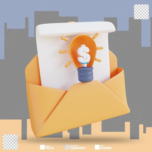 3d illustration peut lettre idée 2