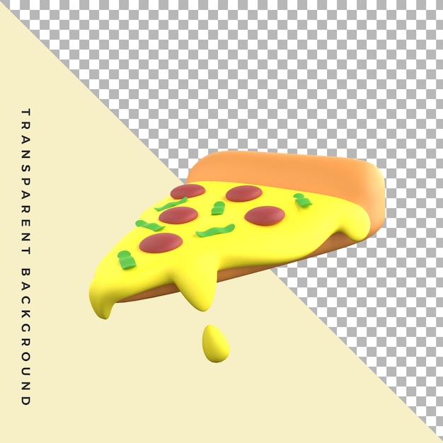 3d Illustration Pizza Fast Food Objet Isolé