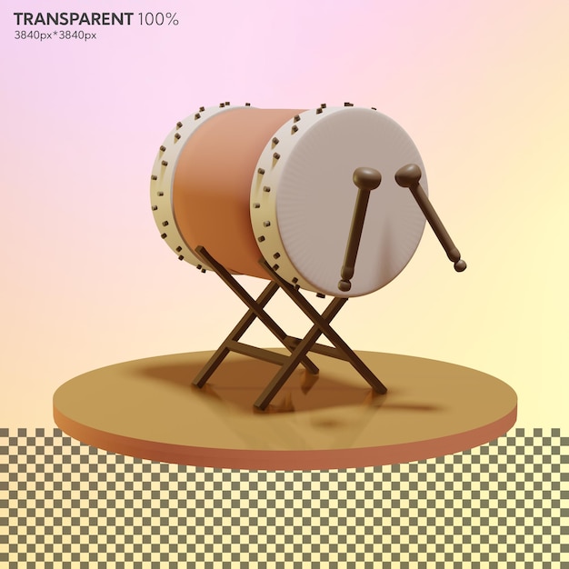 3D illustration Ramadan Kareem Islamic decoration background with bedug drum