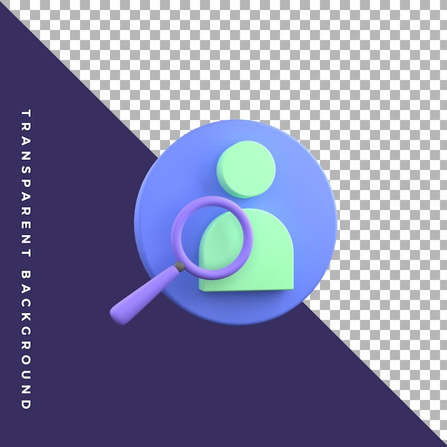 3d illustration recherche meilleur employé icône isolé