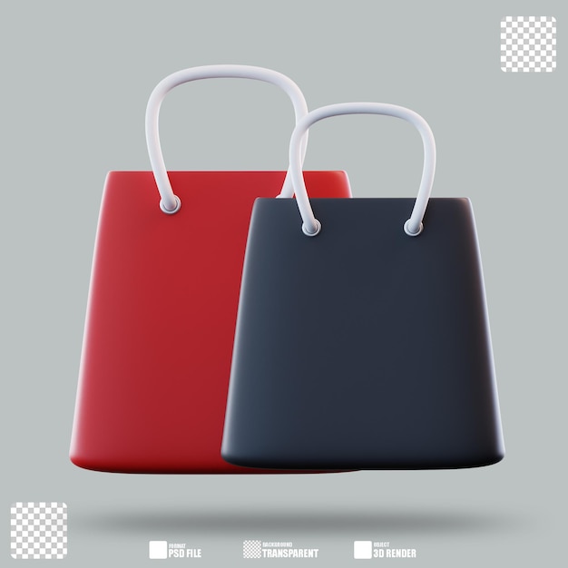 3D-Illustration Schwarzer Freitag Einkaufstasche 2