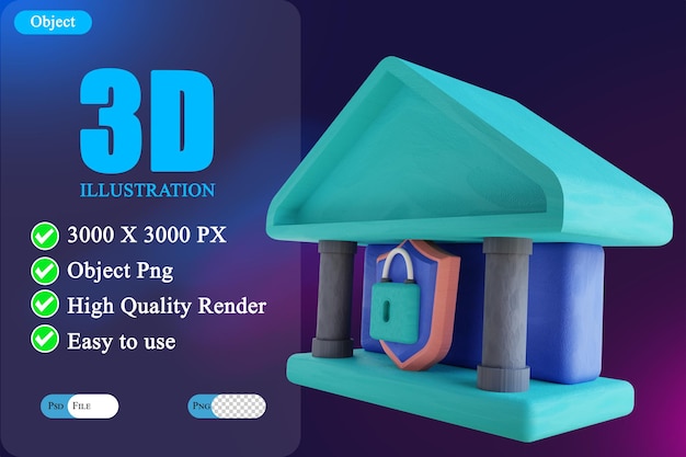 PSD 3d-illustration security banking 2
