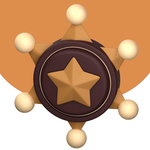 3D Illustration sheriff badge