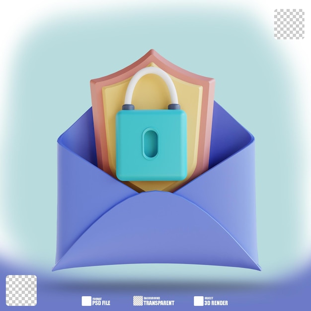 3d-illustration sicherheits-e-mail