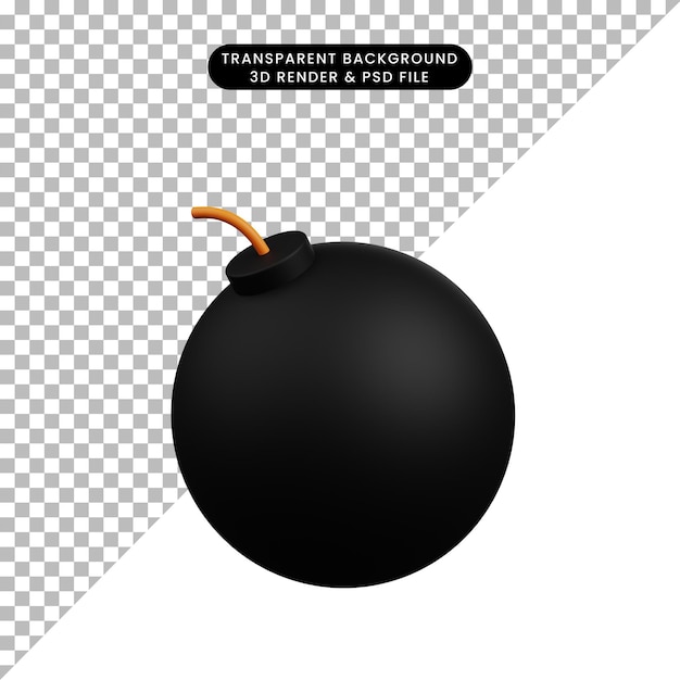 PSD 3d illustration de simple bombe tnt icône