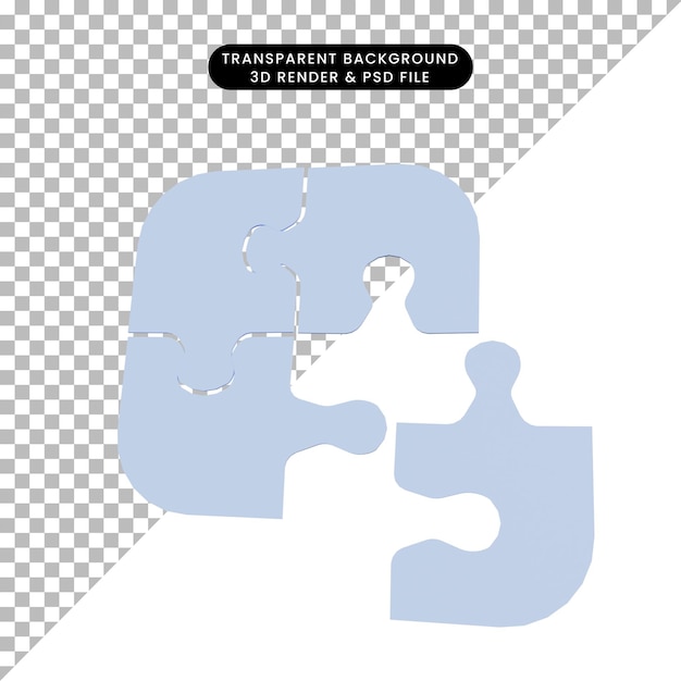 3d illustration simple object puzzle
