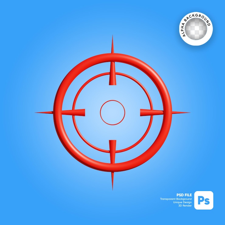 PSD 3d illustration sniper optical sights