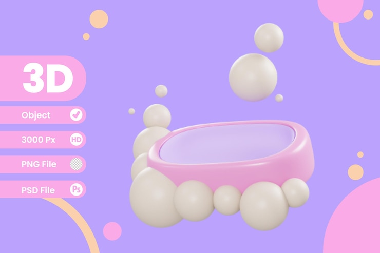 PSD 3d illustration soap object