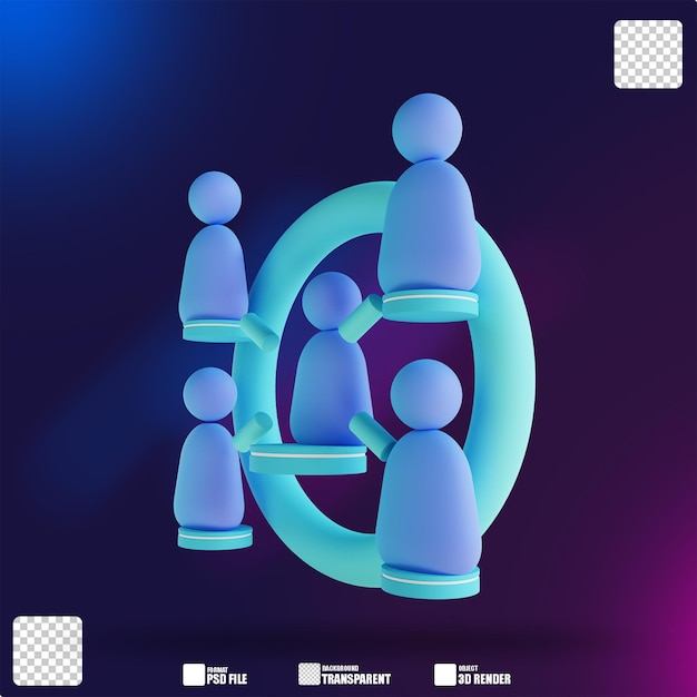 3D illustration soft color people affilate marketing 3