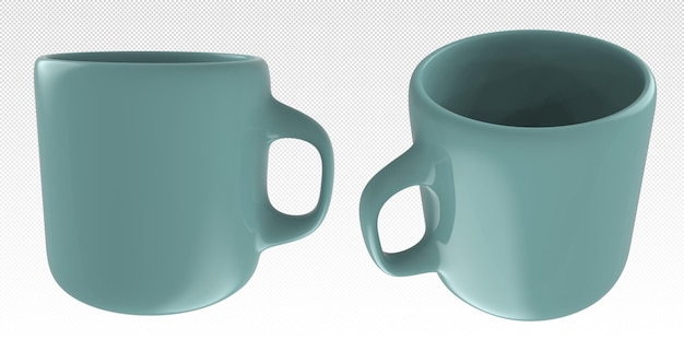 3d Illustration D'une Tasse Colorée Pour Le Petit Déjeuner